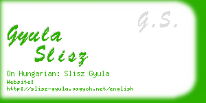 gyula slisz business card